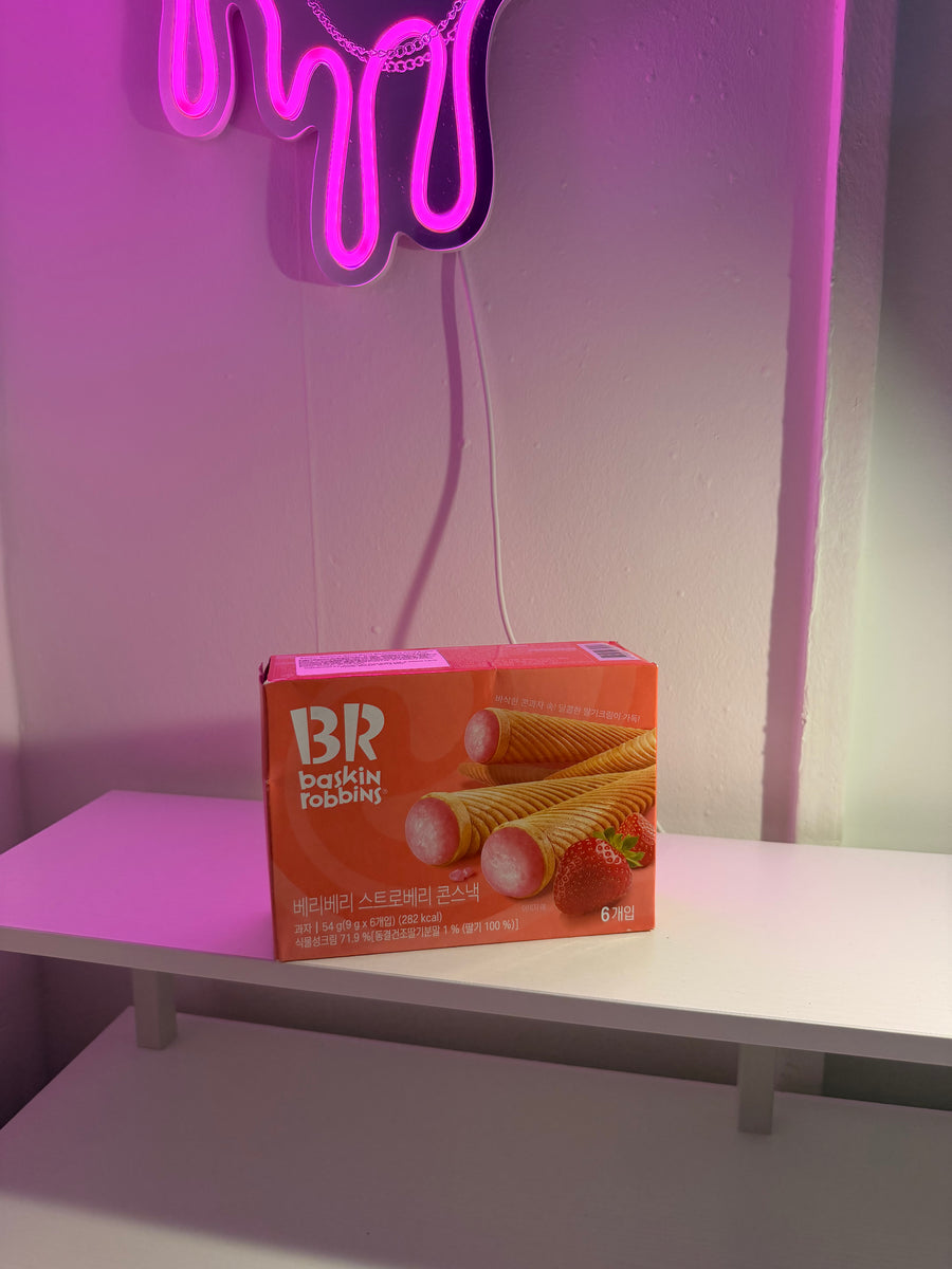 Baskin Robbin strawberry cone snack
